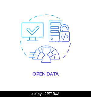 Open data blue gradient concept icon Stock Vector