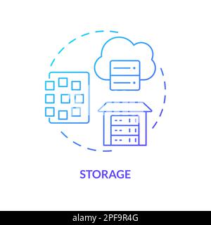 Storage blue gradient concept icon Stock Vector