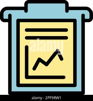 Report clipboard icon. Outline report clipboard vector icon for web design isolated on white background color flat Stock Vector