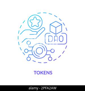 Tokens blue gradient concept icon Stock Vector