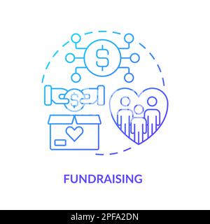 Fundraising blue gradient concept icon Stock Vector