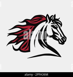 horse head logo design mascot vector Stock Vector