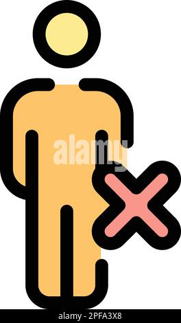 Cancel user icon. Outline cancel user vector icon for web design isolated on white background color flat Stock Vector