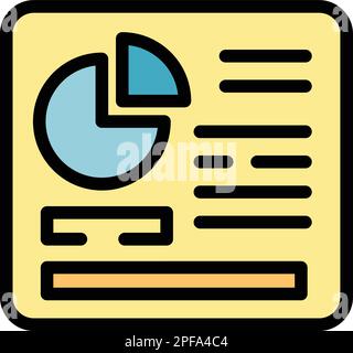 Business document icon. Outline business document vector icon for web design isolated on white background color flat Stock Vector