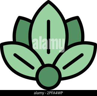 Spiritual lotus icon. Outline Spiritual lotus vector icon for web design isolated on white background color flat Stock Vector