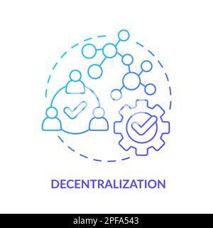 Decentralization blue gradient concept icon Stock Vector