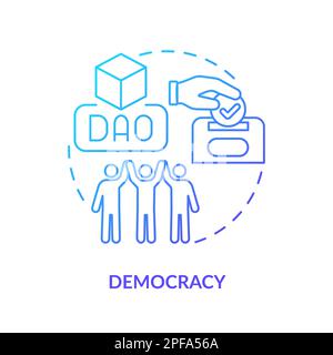 Democracy blue gradient concept icon Stock Vector