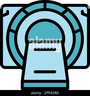 Mrt equipment icon. Outline Mrt equipment vector icon for web design isolated on white background color flat Stock Vector