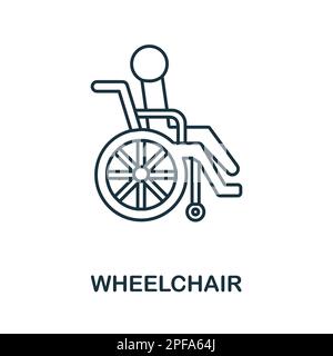 Wheelchair line icon. Simple element from healthcare collection. Creative Wheelchair outline icon for web design, templates, infographics and more Stock Vector