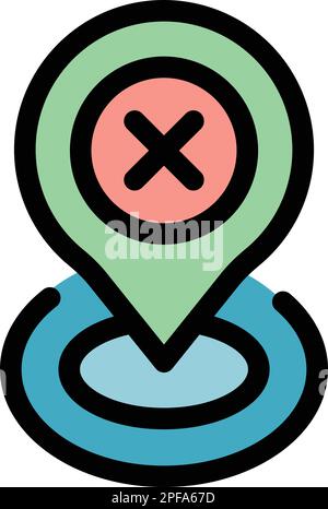 Delete point icon. Outline delete point vector icon for web design isolated on white background color flat Stock Vector