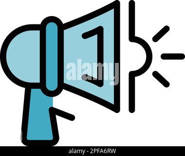 Manager megaphone icon. Outline Manager megaphone vector icon for web design isolated on white background color flat Stock Vector
