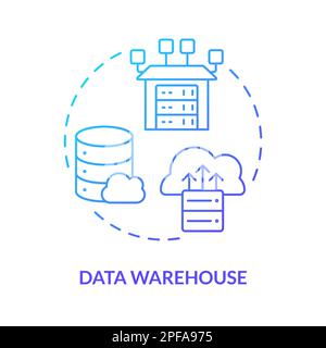 Data warehouse blue gradient concept icon Stock Vector