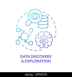 Data discovery and exploration blue gradient concept icon Stock Vector
