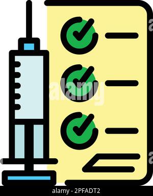 Covid vaccination icon. Outline Covid vaccination vector icon for web design isolated on white background color flat Stock Vector