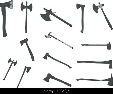 Axe silhouette, Axe icon,  Black silhouette axe, Axe vector Stock Vector
