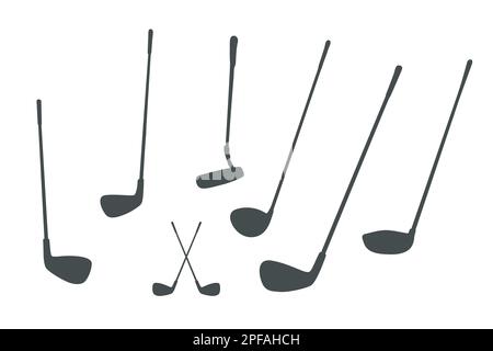 crossed golf clubs stick equipment image vector illustration Stock