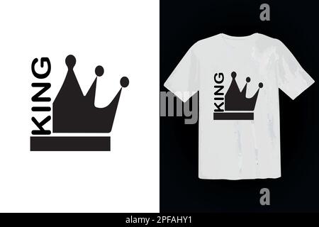 king t shirt design template on illustrator. Stock Vector