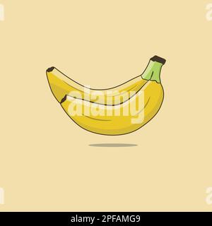 Banana illustration, Banana fruit cartoon vector icon illustration Stock Vector