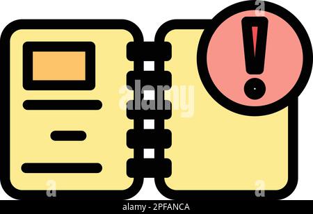 Technical book icon. Outline technical book vector icon for web design isolated on white background color flat Stock Vector