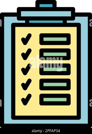 Technical check list icon. Outline technical check list vector icon for web design isolated on white background color flat Stock Vector