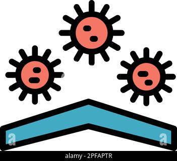 Block viruses icon. Outline block viruses vector icon for web design isolated on white background color flat Stock Vector