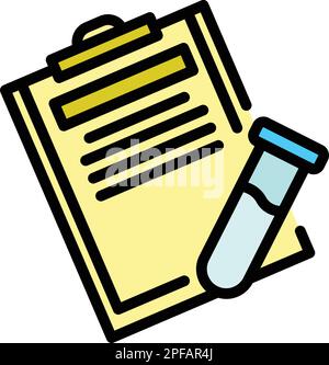 Covid test clipboard icon. Outline Covid test clipboard vector icon for web design isolated on white background color flat Stock Vector