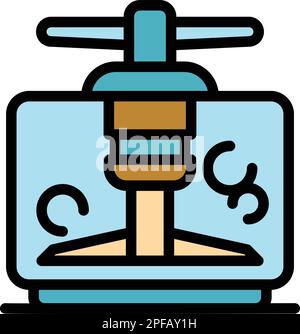 Electric food cutter icon. Outline electric food cutter vector icon for web design isolated on white background color flat Stock Vector