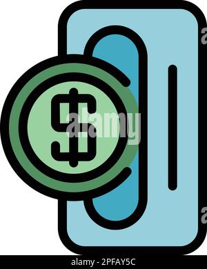 Parking payment icon. Outline parking payment vector icon for web design isolated on white background color flat Stock Vector