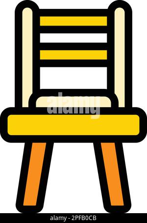 Lounge chair icon. Outline lounge chair vector icon for web design isolated on white background color flat Stock Vector