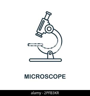 Microscope line icon. Simple element from healthcare collection. Creative Microscope outline icon for web design, templates, infographics and more Stock Vector