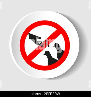 Do not feed the animals wildlife birds sign Stock Vector