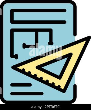 Architectural edit icon. Outline architectural edit vector icon for web design isolated on white background color flat Stock Vector