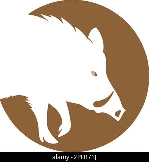 Wild Boar logo icon design illustration Stock Vector