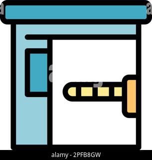 Private parking icon. Outline private parking vector icon for web design isolated on white background color flat Stock Vector
