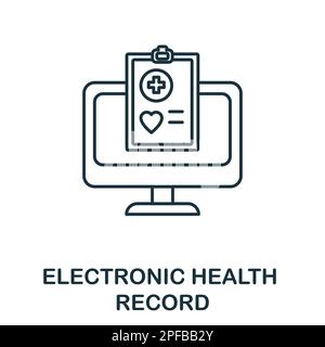 Electronic Health Record outline icon. Simple element from healthcare innovations collection. Creative Electronic Health Record line icon for web Stock Vector