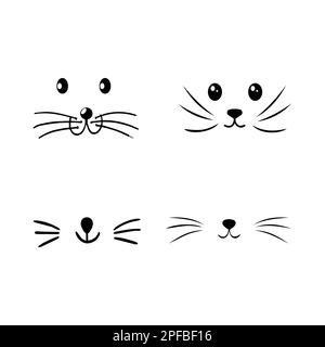 Cute rabbit nose minimalist black on white vector illustration. Cute rabbit icon. Animal nose and teeth logo for veterinarian or pet shop. Stock Vector