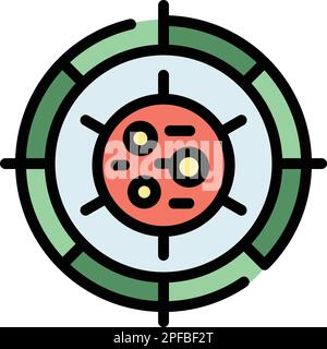 Virus target icon. Outline virus target vector icon for web design isolated on white background color flat Stock Vector