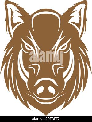 Wild Boar logo icon design illustration Stock Vector