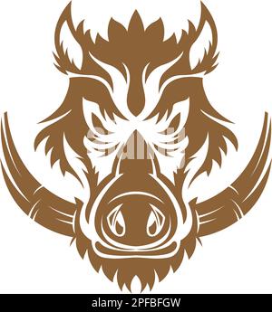 Wild Boar logo icon design illustration Stock Vector