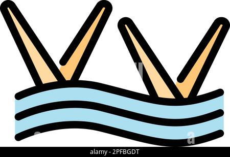 Synchronized swimming icon. Outline Synchronized swimming vector icon for web design isolated on white background color flat Stock Vector