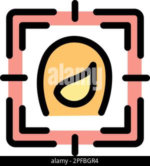 Target user icon. Outline target user vector icon for web design isolated on white background color flat Stock Vector