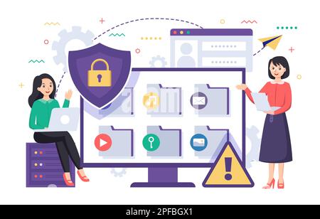 Digital data protection design vector. Cyber security illustration background. Cloud computing network safety concept. Stock Photo