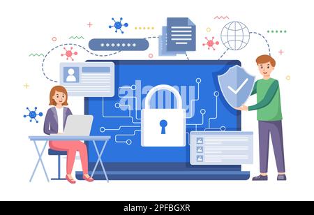 Digital data protection design vector. Cyber security illustration ...