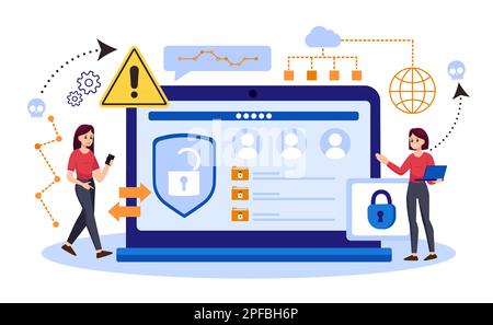 Digital data protection design vector. Cyber security illustration background. Cloud computing network safety concept. Stock Photo