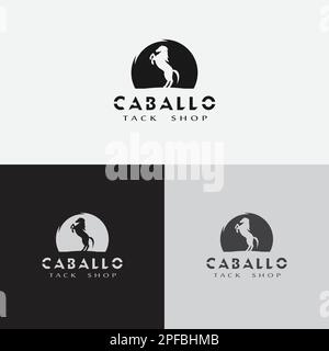 Caballo horse logo tack shop logo Stock Vector