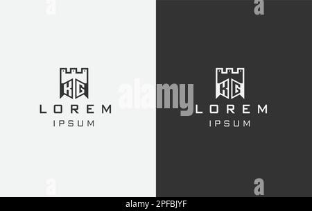 Gate logo and kg logo in the door of the gate Stock Vector