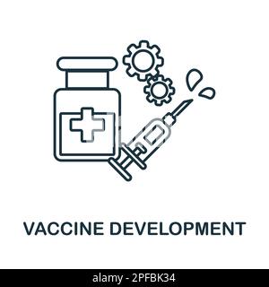 Vaccine Development outline icon. Simple element from healthcare innovations collection. Creative Vaccine Development line icon for web design Stock Vector