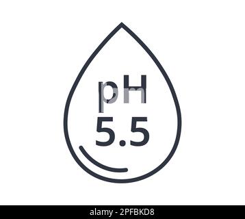 Monochromatic ph 5.5 with drop. Concept of neutral balanced skin. Stock Vector