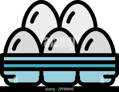 Eggs minerals icon. Outline eggs minerals vector icon for web design isolated on white background color flat Stock Vector