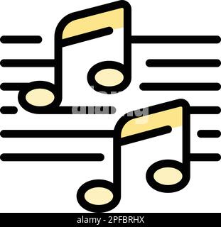 Ballet music notes icon. Outline ballet music notes vector icon for web design isolated on white background color flat Stock Vector